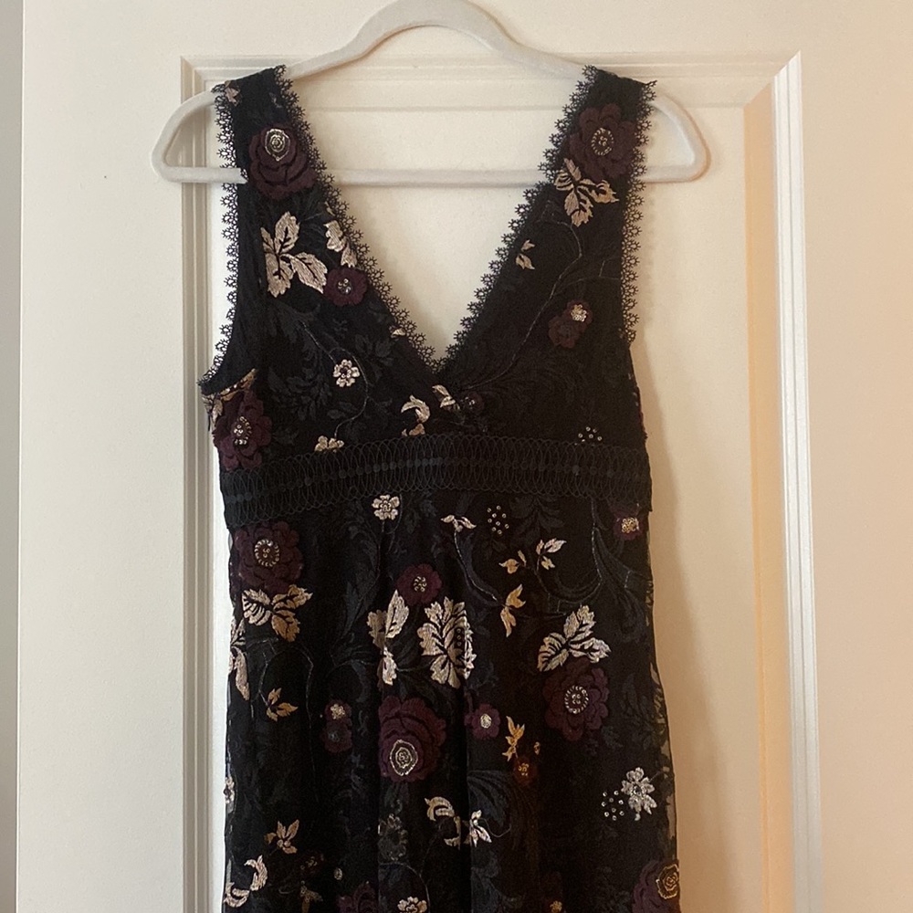 Black Lace floral Mini Dress